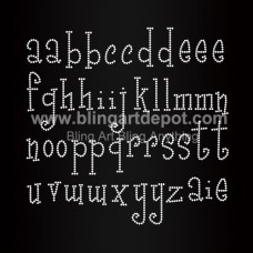 Girly Font Lower Case Hotfix Rhinestone Motifs
